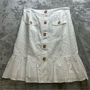 Isaac Mizrahi Elegant White Skirt - side zipper